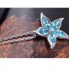 Ogrlica Velika Zvezda s kristali Swarovski® ocean modra - Image 3