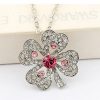 Ogrlica s kristali Swarovski® Deteljica roza - Image 3