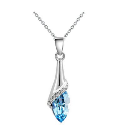 Ogrlica Angelska solza s kristali Swarovski® ocean modra