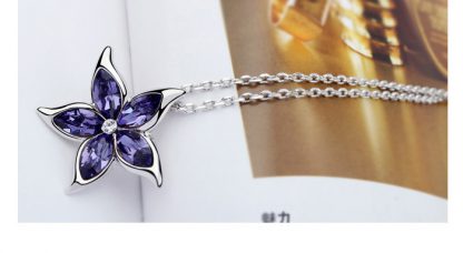 Ogrlica Velika Zvezda s kristali Swarovski® vijola - Image 3