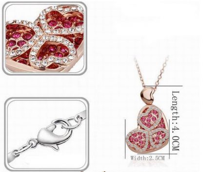 Ogrlica Dvojno srce s kristali Swarovski® vijola - Image 3