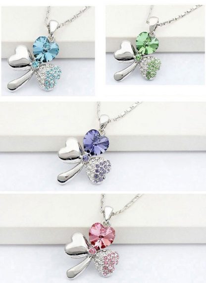 Ogrlica Luštna deteljica s kristali Swarovski® ocean modra - Image 3