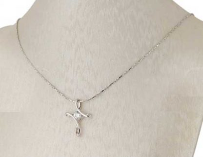Ogrlica Križ s kristali Swarovski® srebrna - Image 3