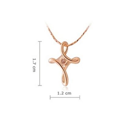 Ogrlica Križ s kristali Swarovski® zlata - Image 4