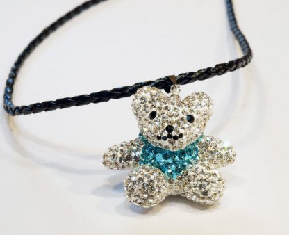 Ogrlica s SWAROVSKI ELEMENTS  kristali Medvedek vijoličen - Image 3