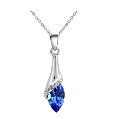 Ogrlica Angelska solza s kristali Swarovski® modra