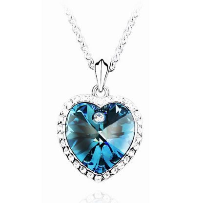 Ogrlica Titanik s kristali Swarovski® temno modra