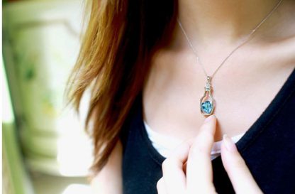 Set nakita Srce v steklenički s kristali Swarovski® ocean moder - Image 4