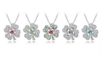 Ogrlica s kristali Swarovski® Deteljica ocean modra - Image 4