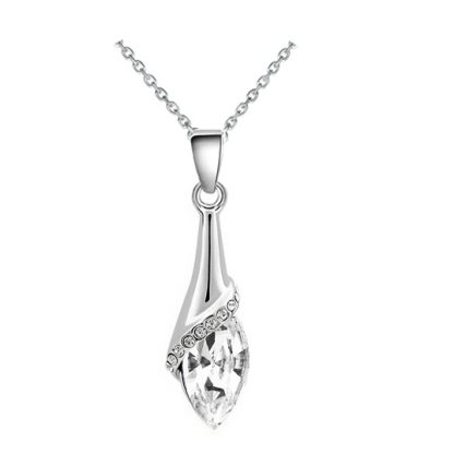 Ogrlica Angelska solza s kristali Swarovski® bela