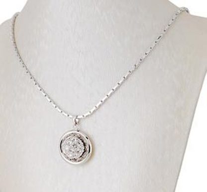 Ogrlica s kristali Swarovski® Medaljon bel - Image 3