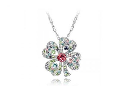 Ogrlica s kristali Swarovski® Deteljica multicolour