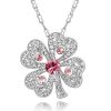 Ogrlica s kristali Swarovski® Deteljica roza