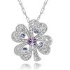 Ogrlica s kristali Swarovski® Deteljica vijola