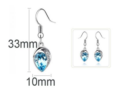Tridelni set nakita Angelske oči s kristali Swarovski® vijola - Image 3