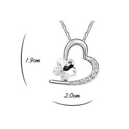 Ogrlica  Ujeto srce s kristali Swarovski® vijola - Image 4