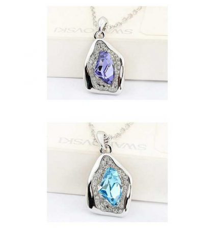 Ogrlica s kristali Swarovski® Angelske solze vijola - Image 3