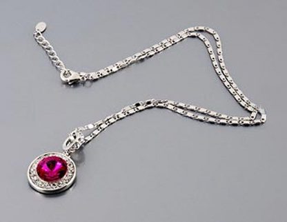 Ogrlica s kristali Swarovski® Medaljon roza - Image 4