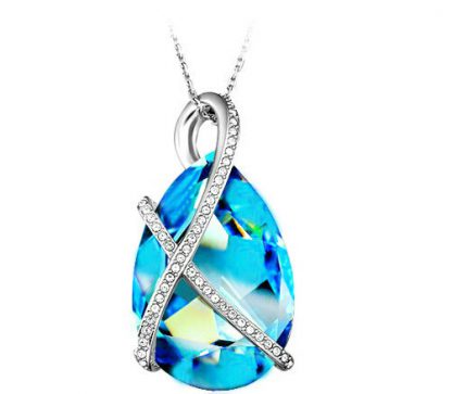 Ogrlica Nebeška zvezda s kristali Swarovski® ocean modra