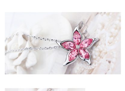 Ogrlica Velika Zvezda s kristali Swarovski® roza - Image 3