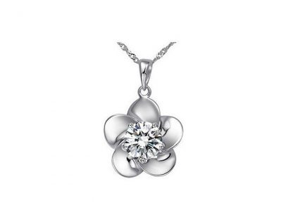 Ogrlica Enostaven cvet s kristali Swarovski®