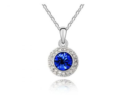 Ogrlica Medaljon Salomon s kristali Swarovski® modra