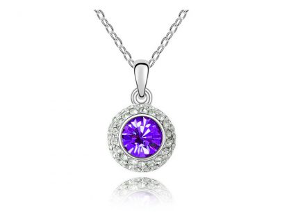 Ogrlica Medaljon Salomon s kristali Swarovski® vijola