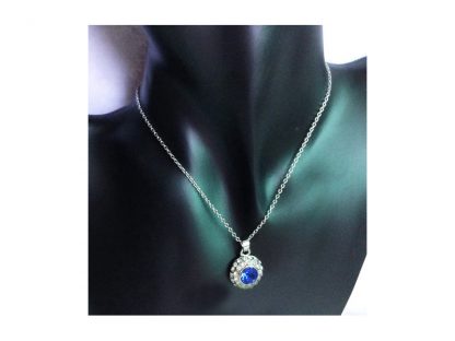 Ogrlica Medaljon Salomon s kristali Swarovski® modra - Image 2