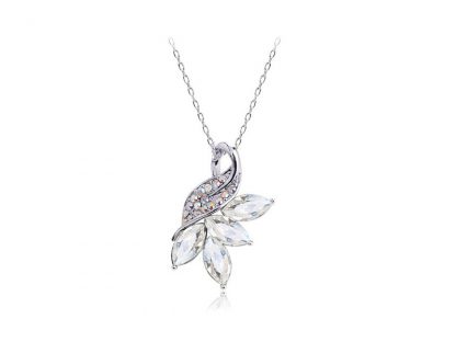 Ogrlica Liberty s kristali Swarovski® bela