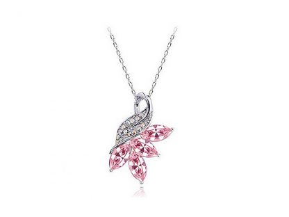 Ogrlica Liberty s kristali Swarovski® roza