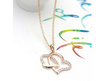 Ogrlica Objet srček s kristali Swarovski® zlat