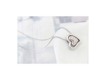 Ogrlica Skriti srček s kristali Swarovski® bela - Image 2