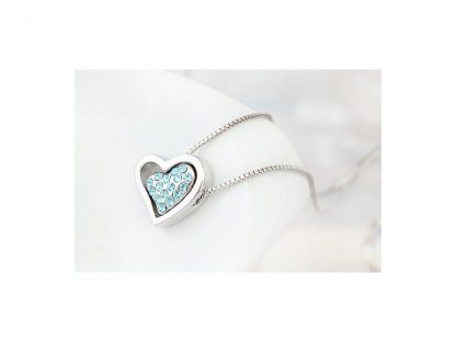 Ogrlica Skriti srček s kristali Swarovski® ocean moder - Image 2