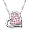 Ogrlica Skriti srček s kristali Swarovski® roza