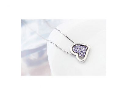 Ogrlica Skriti srček s kristali Swarovski® vijola - Image 2