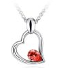 Ogrlica Srček in solza s kristali Swarovski® rdeč