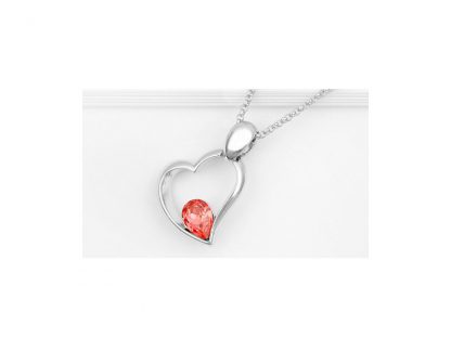 Ogrlica Srček in solza s kristali Swarovski® rdeč - Image 2
