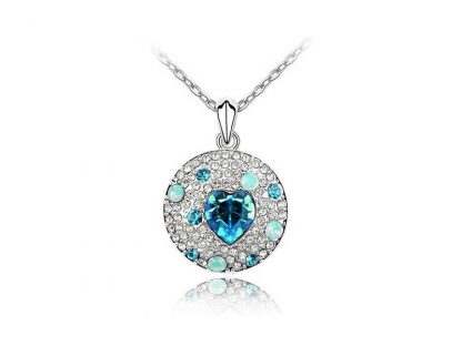 Ogrlica Večno srce s kristali Swarovski® modra