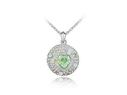 Ogrlica Večno srce s kristali Swarovski® zelena