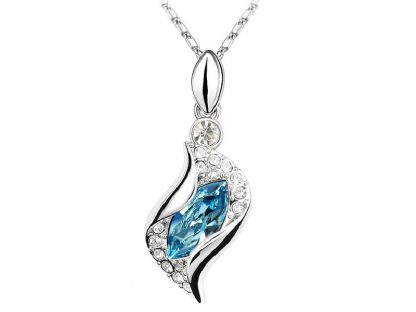 Ogrlica s kristali Swarovski® Angel ocean modra