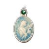 Ogrlica s kristali Swarovski® in motivom angelčka z golobico - Image 2