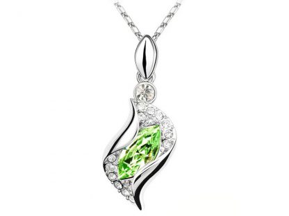 Ogrlica s kristali Swarovski® Angel zelena