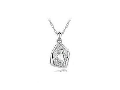 Ogrlica s kristali Swarovski® Angelske solze bela
