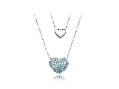 Ogrlica s kristali Swarovski® Angelski Srček nebeško moder