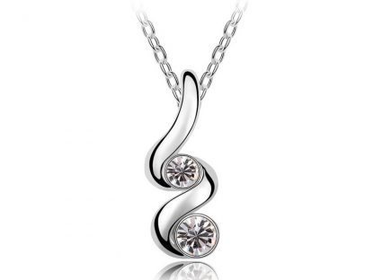 Ogrlica Cathy s kristali Swarovski® bela