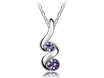Ogrlica Cathy s kristali Swarovski® vijolična