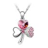 Ogrlica Luštna deteljica s kristali Swarovski® roza