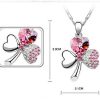 Ogrlica Luštna deteljica s kristali Swarovski® roza - Image 2
