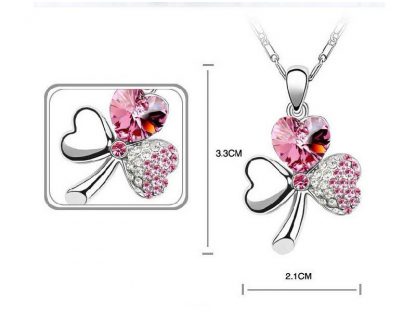 Ogrlica Luštna deteljica s kristali Swarovski® ocean modra - Image 2