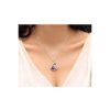 Ogrlica s kristali Swarovski® Dvojni srček temno vijolična - Image 2